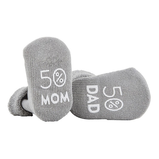 50% Mom 50% Dad Gray Socks