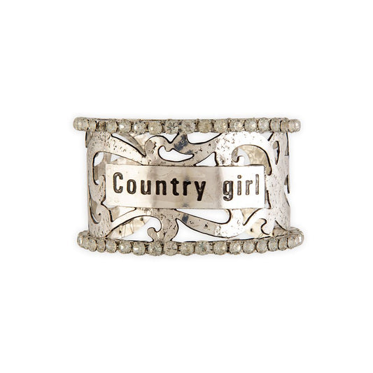 Myra Country Girl Silver Cuff Bracelet