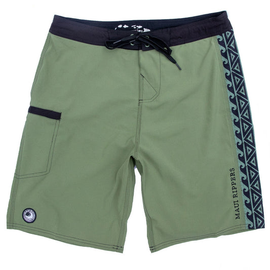 Tribal Olive 21" Stretch Boardshorts