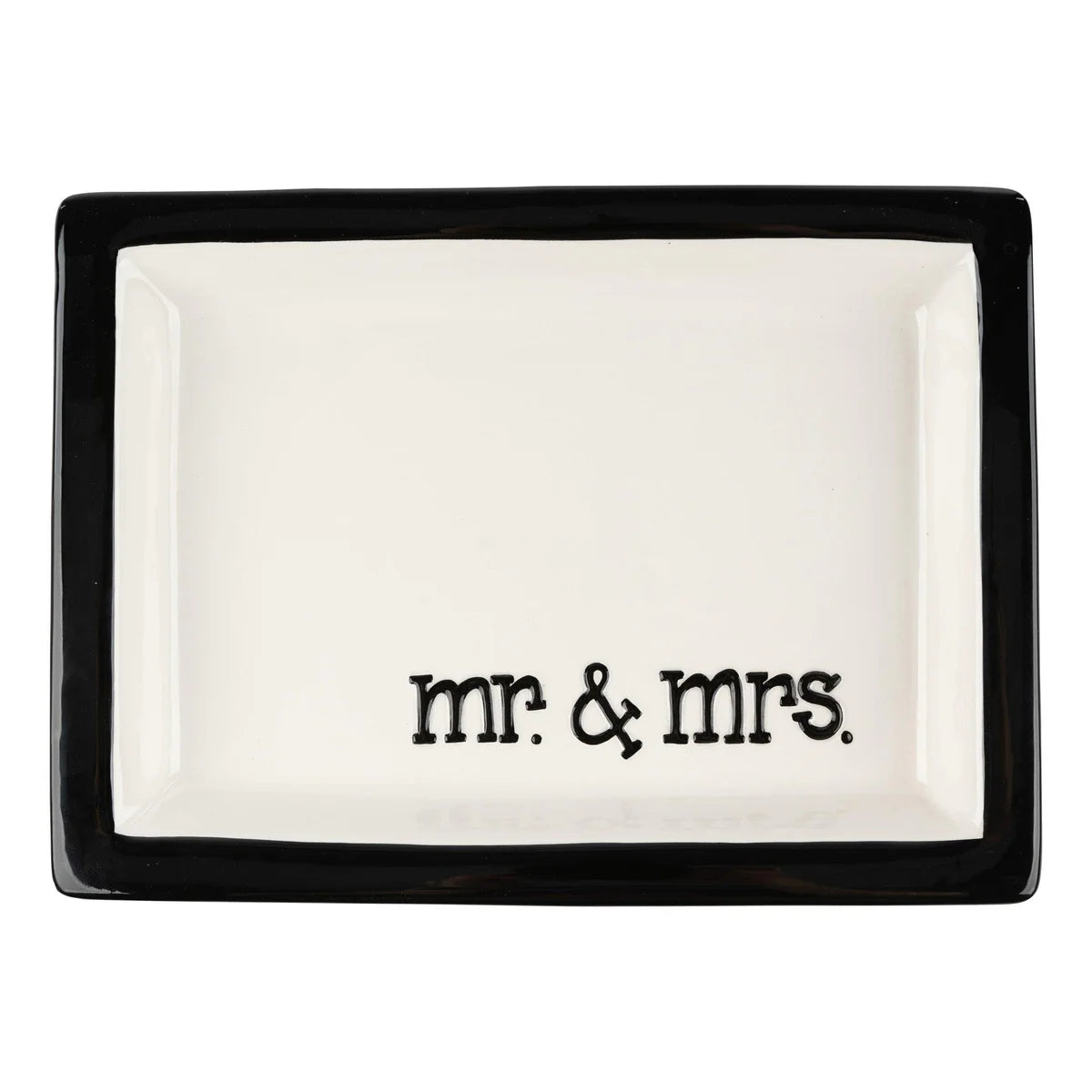 Black & White Mr. and Mrs. Trinket Tray