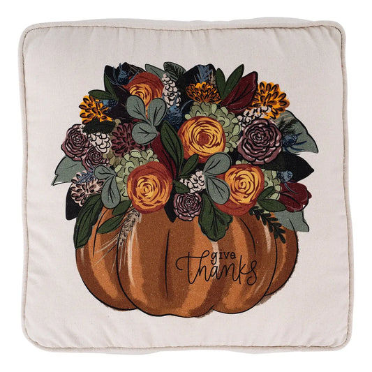 Give Thanks Pumpkin Pillow