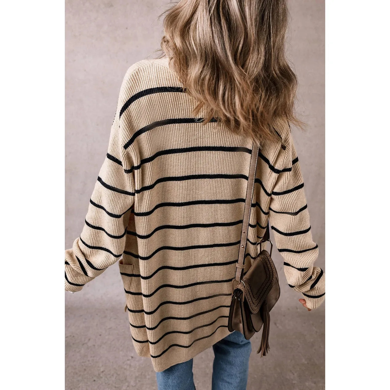 Shawl Neckline Open Cardigan with Pockets