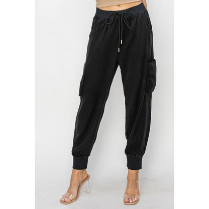 High Rise Cargo Jogger Tencil Pants