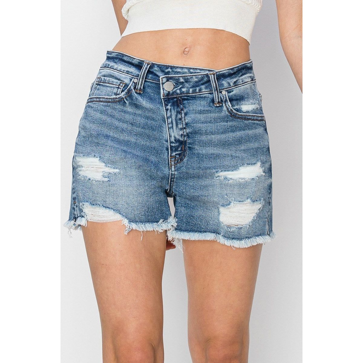 High Rise Side Slit Shorts