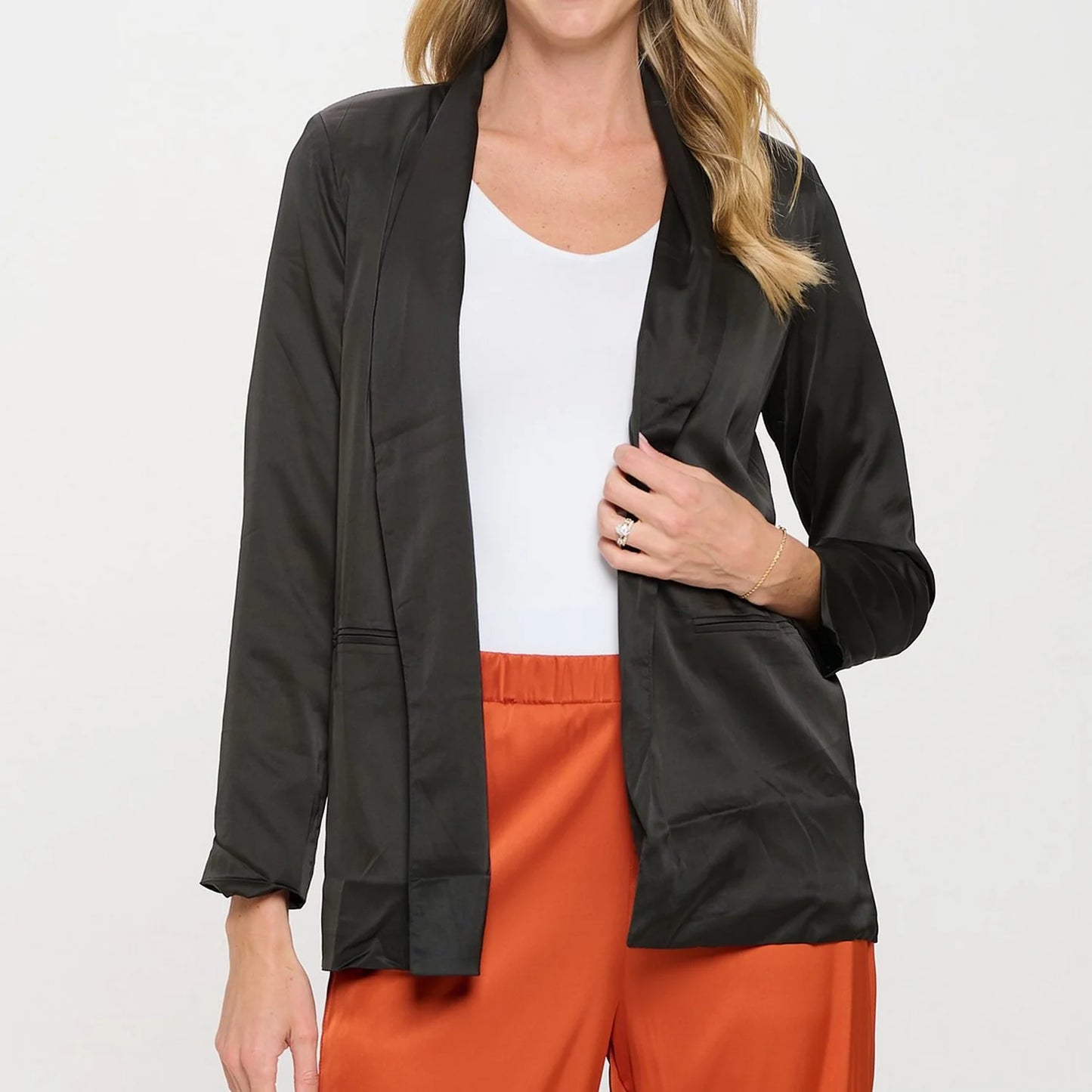 Black Satin Blazer