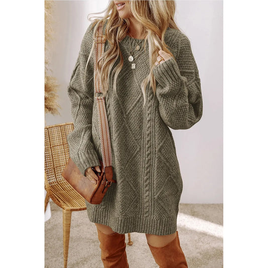 Knit Drop Shoulder Loose Fit Sweater Fall Dress