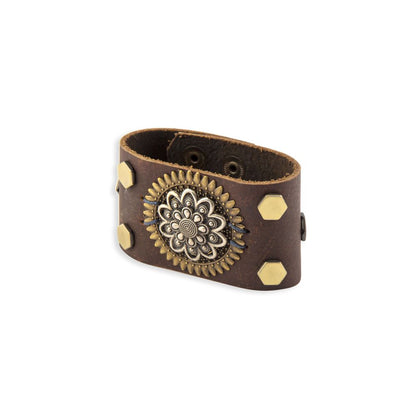 Myra Eagle's Cry Leather Cuff Bracelet