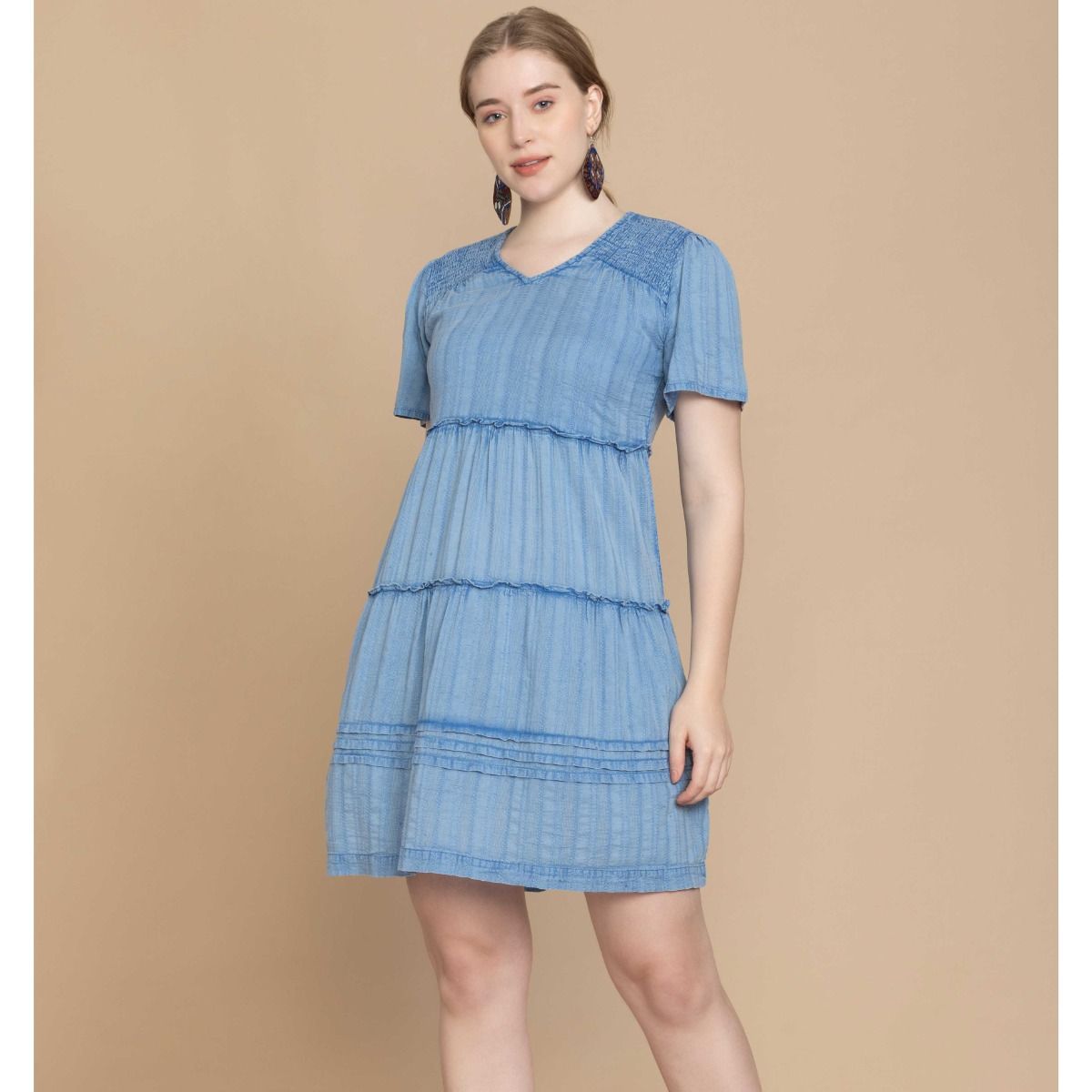 Bohera Textured Tiered Dress